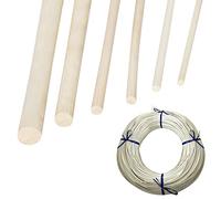 Rollo de Ratán,500g (ca.140m) Rollo de Mimbre Natural,Cinta de Hoja de Palma,Médula de Ratán Natural,Beige Mimbre Rollo,Material Trenzado Natural A/AB Calidad de Banda Azul