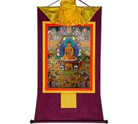 Rollo de Seda con Imagen, Pintura Colgante de Rollo, Pintura de Rollo de Seda, thangka Tibetano, thangka de Pared Budista Tibetano tántrico(Purple,Small(35cm*27cm))