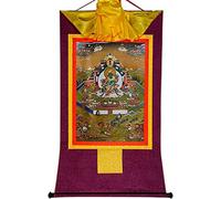 Rollo de Seda con Imagen, Pintura Colgante de Rollo, Pintura de Rollo de Seda, thangka Tibetano, thangka de Pared Budista Tibetano tántrico(Purple,Small(35cm*27cm))