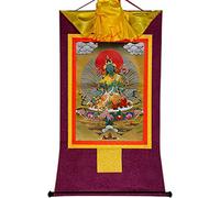 Rollo de Seda con Imagen, Pintura Colgante de Rollo, Pintura de Rollo de Seda, thangka Tibetano, thangka de Pared Budista Tibetano tántrico(Purple,Large(85cm*63cm))