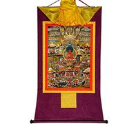 Rollo de Seda con Imagen, Pintura Colgante de Rollo, Pintura de Rollo de Seda, thangka Tibetano, thangka de Pared Budista Tibetano tántrico(Purple,Small(35cm*27cm))