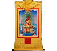 Rollo de Seda con Imagen, Pintura Colgante de Rollo, Pintura de Rollo de Seda, thangka Tibetano, thangka de Pared Budista Tibetano tántrico(Unique Colour,Small(35cm*27cm))