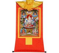 Rollo de Seda con Imagen, Pintura Colgante de Rollo, Pintura de Rollo de Seda, thangka Tibetano, thangka de Pared Budista Tibetano tántrico(Red,Small(35cm*27cm))