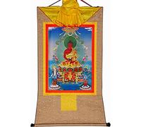 Rollo de Seda con Imagen, Pintura Colgante de Rollo, Pintura de Rollo de Seda, thangka Tibetano, thangka de Pared Budista Tibetano tántrico(Beige,Medium(62cm*47cm))