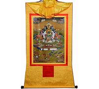 Rollo de Seda con Imagen, Pintura Colgante de Rollo, Pintura de Rollo de Seda, thangka Tibetano, thangka de Pared Budista Tibetano tántrico(Unique Colour,Small(35cm*27cm))