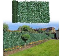 Rollo de seto artificial, hiedra para jardín, balcón y pared exterior, 1 x 10 m, decoración de vegetación sintética, resistente a los rayos UV, fácil de instalar, solución de privacidad para el jardín