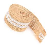 Rollo de Tela de Arpillera, Cinta de Encaje Conveniente para Llevar Cinta de Encaje de Arpillera para Flejar(Encaje de agujero medio de 5 cm)