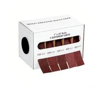 Rollo de tela de esmeril para tareas de pulido y lijado de metal, madera, vidrio, taller o proyectos de bricolaje con material abrasivo (5 rollos)