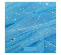Rollo de Tela de Tul Tela de tul 100 x 150 cm for coser vestidos, tela malla con estrellas, bricolaje, decoración fondo boda colorida(Color 8)