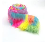 Rollo de tiras de piel sint tica de mohair peludo precortado de 2 pulgadas de ancho por 60 pulgadas de largo de Ice Fabrics - Arco ris pastel