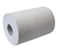 Rollo de toallas de papel CWS, celulosa, blanco puro, de 2 capas