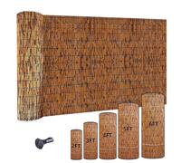Rollo de valla de bambú natural, ecológico, para jardín, balcón, ventana, uso en interiores y exteriores (0,61 x 10 m, elegante y sostenible)