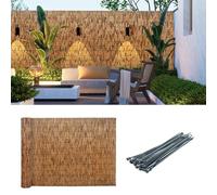 Rollo de valla de bambú natural ecológico para privacidad al aire libre, fácil de instalar para patios, cenadores, barandillas de jardín y balcones. Tamaño: 130 x 400 cm