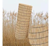 Rollo de valla de bambú natural para jardín, para patio y balcón, protección UV, diseño de línea negra, tamaño 80 x 1000 cm, ecológico, fácil instalación