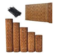 Rollo de valla de bambú natural para privacidad y sombra, 50 x 130 cm de alto, valla de jardín al aire libre para patio y villa, 130 x 700 cm