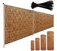 Rollo de valla de bambú natural para uso en exteriores, protección UV, impermeable, para jardín, patio, villa. Tamaño: 131 x 305 cm