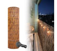 Rollo de valla de privacidad de bambú natural, pantalla decorativa para exteriores de 3 x 25 pies con bridas ideal para balcón, patio, jardín, patio trasero y soluciones de sombra