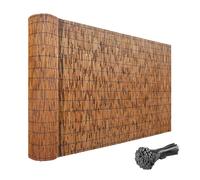 Rollo de valla de privacidad de bambú para exteriores, pantalla decorativa anti-ultravioleta con bridas para cables, para jardín, patio, balcón y patio trasero (2 pies x 50 pies)