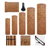 Rollo de valla opaca de bambú natural para patio, rollo de panel de bambú con lazos, fácil instalación, protege la privacidad de miradas indiscretas para cubiertas de valla de patio trasero al aire