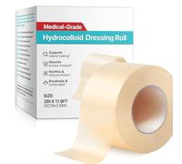 Rollo de vendajes hidrocoloides para el cuidado de heridas, 5 cm x 3,6 m, cinta impermeable para vendajes autoadhesivos flexibles y agradables a la piel, para ampollas, acné, heridas menores, tamaño