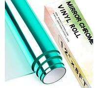 Rollo de vinilo cromado permanente, 12 x 8 pies, vinilo autoadhesivo PET cromado verde para Cricut, Silhouette Cameo, rollo de vinilo verde para decoración de fiestas, decoración