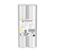 Rollo gofrado de envasado al vacío (20cm x 3 metros) (2 uds.) para Todo Tipo de envasadora doméstica, Foodsaver, Lacor, Caso, Silvercrest, etc.