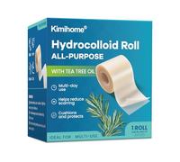Rollo hidrocoloide de tiritas - 2,56 pulgadas x 16,4 pies apósito hidrocoloide con aceite de árbol de té - Cortable, altamente absorbente para ampollas, espinillas y cuidado de heridas - Kit de