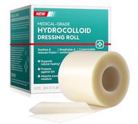 Rollo hidrocoloide para el cuidado de heridas, 5 cm x 3,6 m, cortado a medida, vendajes hidrocoloides extragrandes con autoadhesivo, ultra absorbente, impermeable y sin látex