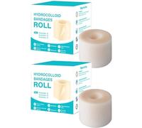 Rollo hidrocoloide para el cuidado de heridas, paquete de 2 vendas hidrocoloides extragrandes con autoadhesivo para quemaduras, ampollas y acné, corte a medida, ultra absorbente, estéril e impermeable