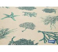 rollo mantel - antimanchas, resinado, medida 1,40 x 20 m, 50% algodon y 50% poliéster, fácil de limpiar y duradero.