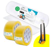 Rollo Plástico de Burbujas, Rollo de Burbujas Reciclado para Embalar, Plástico de Burbujas para Mudanzas, Embalajes y Cajas, Plástico de Burbujas para Embalaje · m-office (50cmx10m, 2 cintas)