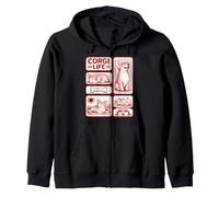Rollo Relax Chill con Estampado de Bloques Vintage de Corgi Life con Huesos de Perro Sudadera con Capucha