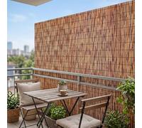 Rollo Valla de Cañizo para Exteriores, Cerramiento Natural sin Partes Metálicas para Larga Durabilidad, Kit de Bridas Incluido, Malla Protectora Transpirable para Patios(Carbonizado,75x200cm)