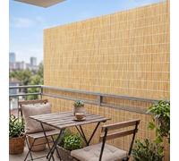 Rollo Valla de Cañizo para Exteriores, Cerramiento Natural sin Partes Metálicas para Larga Durabilidad, Kit de Bridas Incluido, Malla Protectora Transpirable para Patios(Natural,110x600cm)