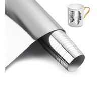 Rollo Vinil Adhesivo HKC - Plata 30cm x 400cm - Autoadhesivo - Vinilo Permanente para Taza, Ventana, Cerámica, Plástico
