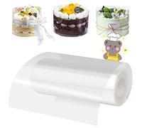 Rollos de Acetato Transparente, MCSQK 15cm *10m rollo de pasteleria Pastel Collar para Pasteles/Cuello para Tartas/Tiras de Tartas, Hojas de Acetato para Decoración de Repostería y Chocolate Mousse