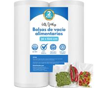 Rollos de Bolsas de Vacio Alimentarias - Pack de 2 Unidades - Varios Tamaños Disponibles: 30x600 - 25x600 - 20x600 - 15x600 - Compatible para Envasadoras al Vacio