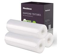 Rollos de Bolsas para Envasar al Vacío Mesliese, 8''x16', Paquete de 3, sin BPA, Congelables, Para Usar en Sous Vide y Almacenar Alimentos Crudos y Cocinados, Compatibilidad Universal