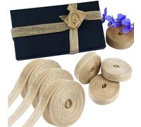 Rollos de cinta arpillera Yute Natural, 3 uds., 5M/rollo, hilo Vintage, decoración del banquete boda rústica, envolver DIY Para manualidades(Width 38 mm)