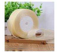 rollos de cinta de organza, Cinta de organza for envolver regalos, multicolor, 12-50 mm, 50 yardas(Beige,40MM)