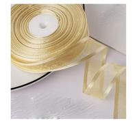rollos de cinta de organza, Cinta de satén y organza multicolor for envolver regalos bricolaje(Gold)