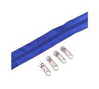 Rollos de cremallera de nailon n.° 5 con deslizadores surtidos para costura y accesorios de ropa, 2/5/10 metros.,Azul oscuro,2 metros - 4 deslizadores