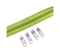 Rollos de cremallera de nailon n.° 5 con deslizadores surtidos para costura y accesorios de ropa, 2/5/10 metros.,Verde,2 metros - 4 deslizadores