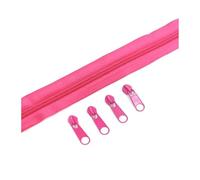 Rollos de cremallera de nailon n.° 5 con deslizadores surtidos para costura y accesorios de ropa, 2/5/10 metros.,Rosa Rojo D,2 metros - 4 deslizadores