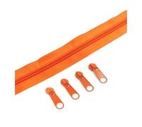 Rollos de cremallera de nailon n.° 5 con deslizadores surtidos para costura y accesorios de ropa, 2/5/10 metros.,Naranja N,2 metros - 4 deslizadores