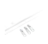 Rollos de cremallera de nailon n.° 5 con deslizadores surtidos para costura y accesorios de ropa, 2/5/10 metros.,Blanco P,2 metros - 4 deslizadores