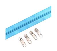 Rollos de cremallera de nailon n.° 5 con deslizadores surtidos para costura y accesorios de ropa, 2/5/10 metros.,Azul del lago,2 metros - 4 deslizadores