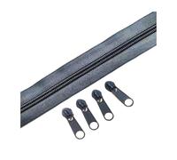 Rollos de cremallera de nailon n.° 5 con deslizadores surtidos para costura y accesorios de ropa, 2/5/10 metros.,Gris F,2 metros - 4 deslizadores