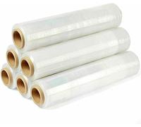 Rollos de film transparente elástico para paquetes postales 400 mm x 250 m, Pack of 6, Claro/transparente, 6