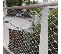 Rollos de Malla metálica de Acero Inoxidable, Barrera del Animal doméstico de la Cerca balcón Escalera los tamaños múltiples Plata Malla Cuerda Alambre Acero Inoxidable 304(0.4m x 2m)